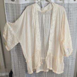 Umgee Cream Textured Kimono